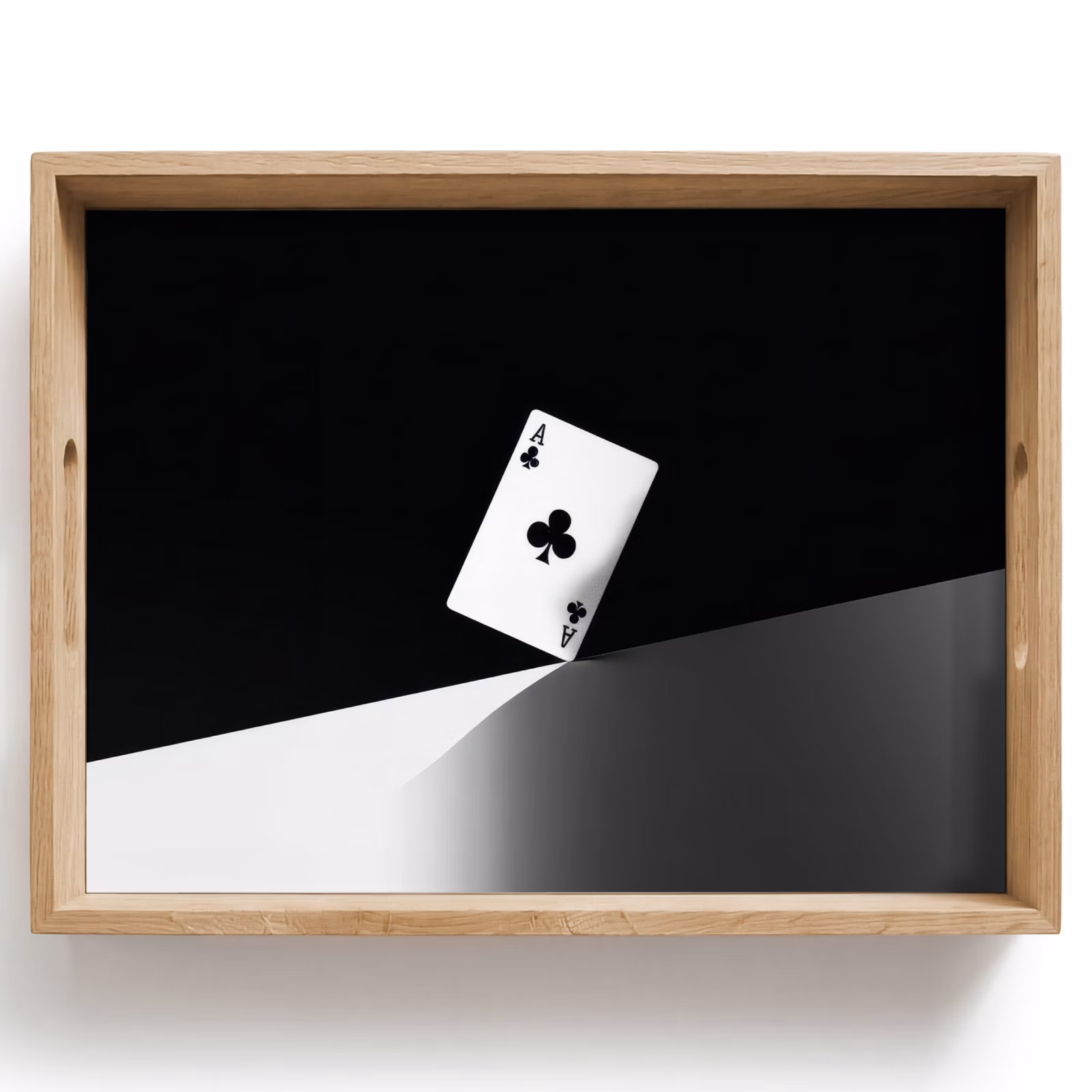 Dienblad - Speelkaart - Klaver - Abstract - Zwart — 1