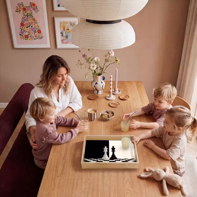 Dienblad - Schaakstukken - Koning - Geblokt - Zwart — 5