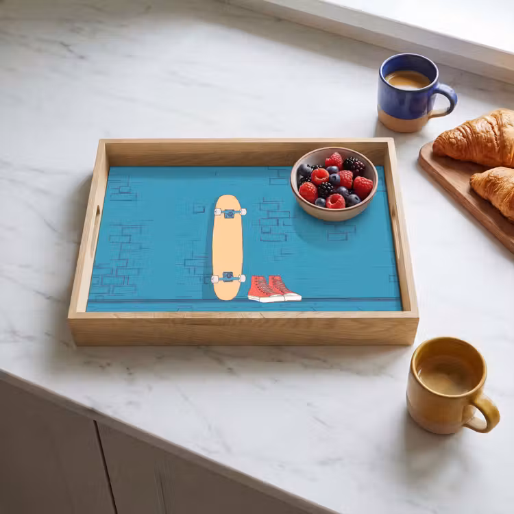 Dienblad - Skateboard - Gympen - Rood - Minimalistisch — 3