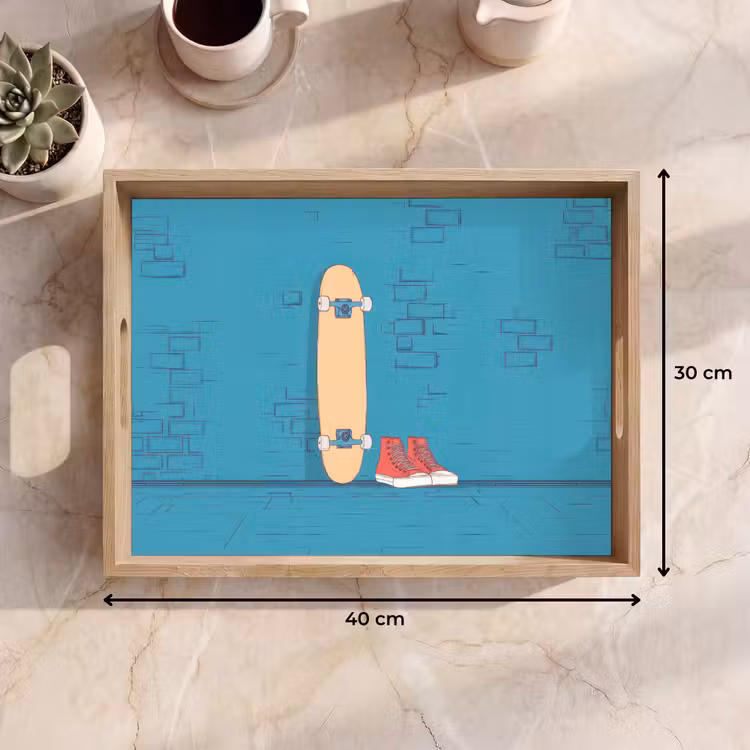 Dienblad - Skateboard - Gympen - Rood - Minimalistisch — 7