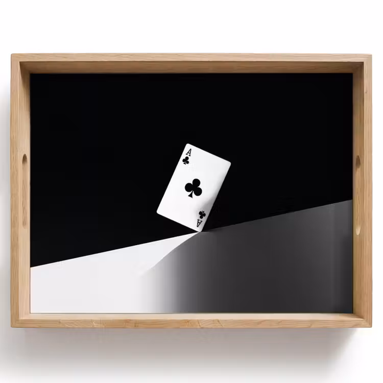 Dienblad - Speelkaart - Klaver - Abstract - Zwart — 1