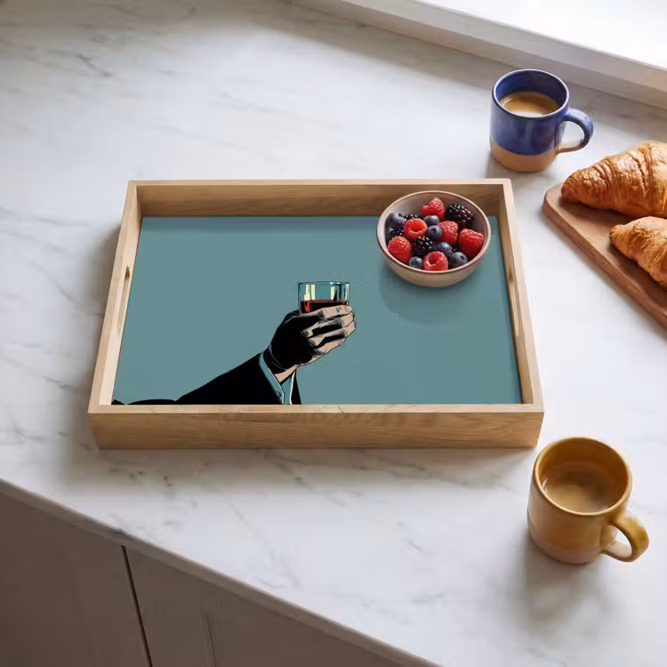 Dienblad - Arm - Glas - Pak - Blauw — 3