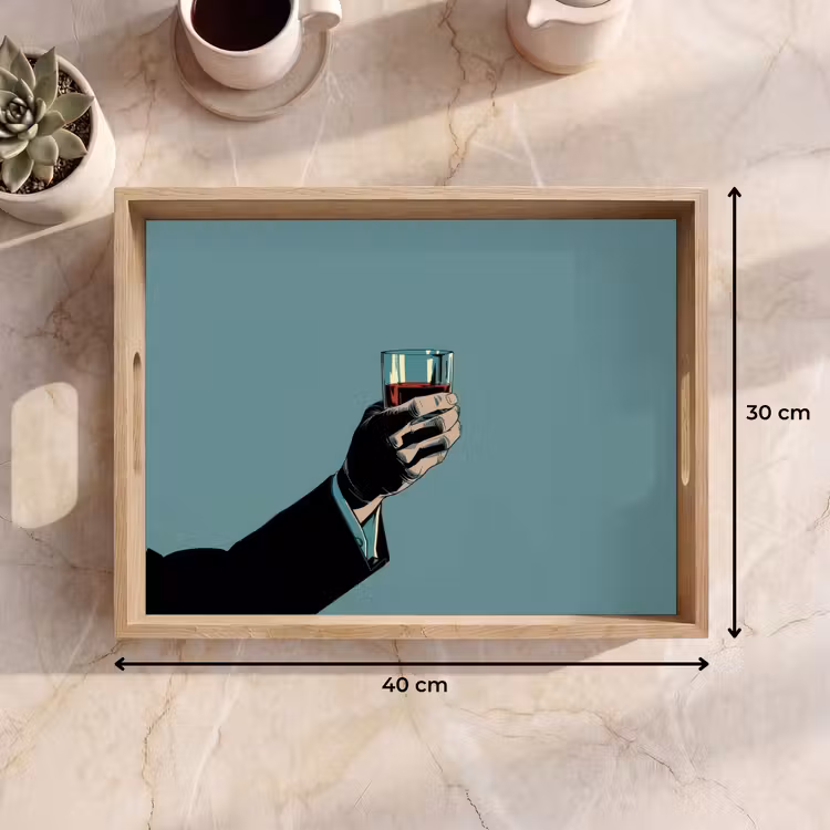 Dienblad - Arm - Glas - Pak - Blauw — 7