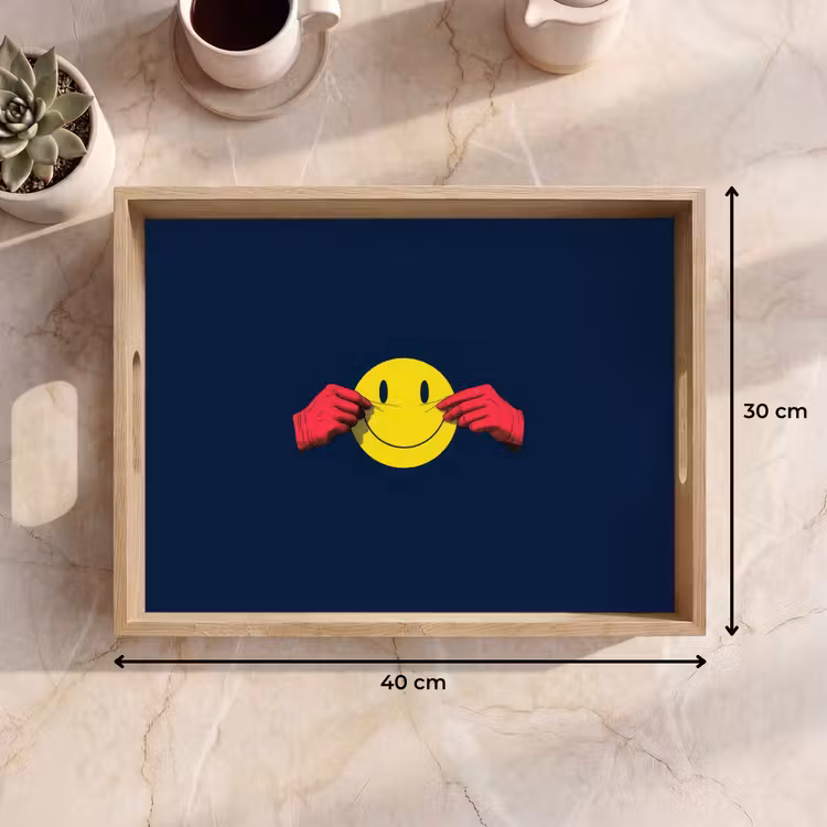 Dienblad - Smiley - Geel - Handen - Minimalistisch — 7