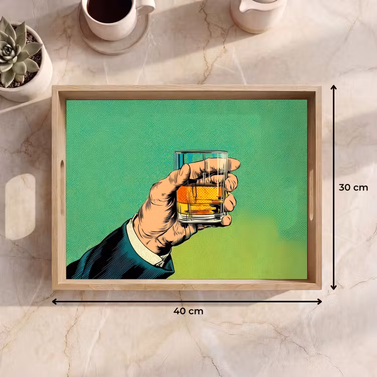 Dienblad - Whisky - Glas - Hand - Groen — 7