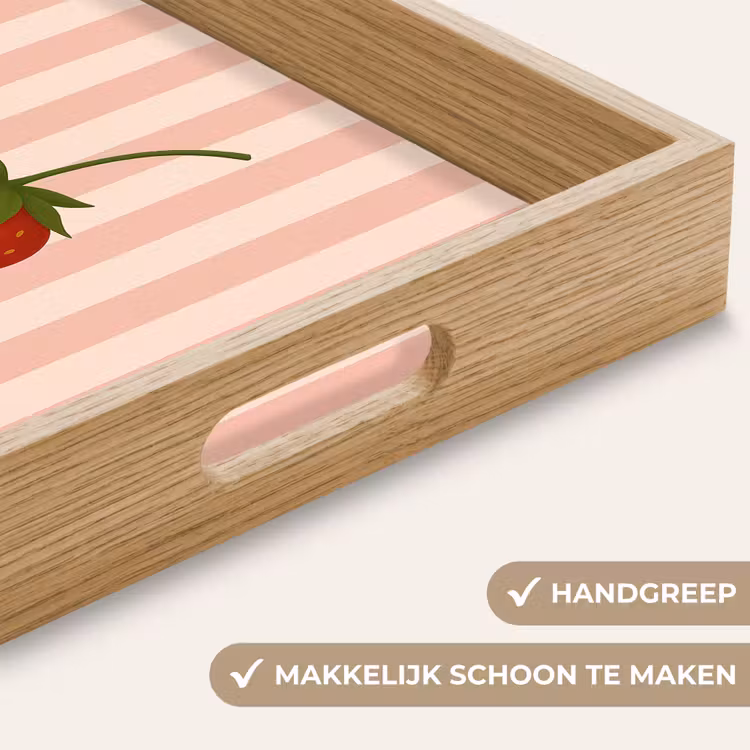 Dienblad - Aardbei - Strepen - Minimalistisch - Rood — 8