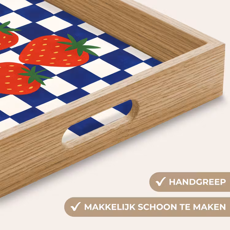 Dienblad - Geblokt - Blauw - Aardbeien — 8
