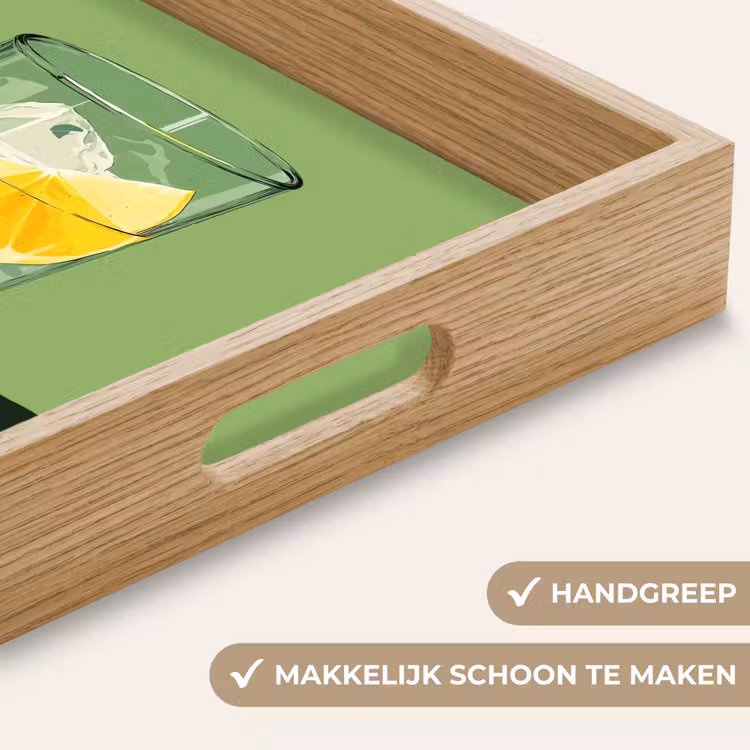 Dienblad - Glas - Citroen - Ijsblokjes - Groen — 8