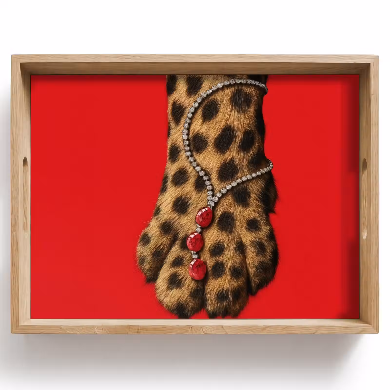 Dienblad - Poot - Luipaard - Ketting - Edelstenen — 1