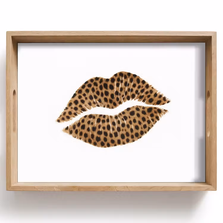 Dienblad - Lip - Panterprint - Minimalistisch - Wit — 1