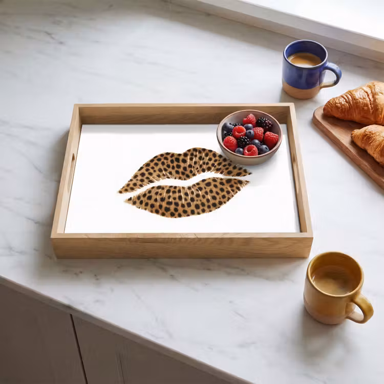 Dienblad - Lip - Panterprint - Minimalistisch - Wit — 3