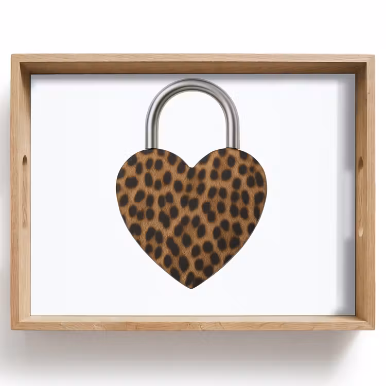Dienblad - Slot - Hartvormig - Bruin - Panterprint — 1