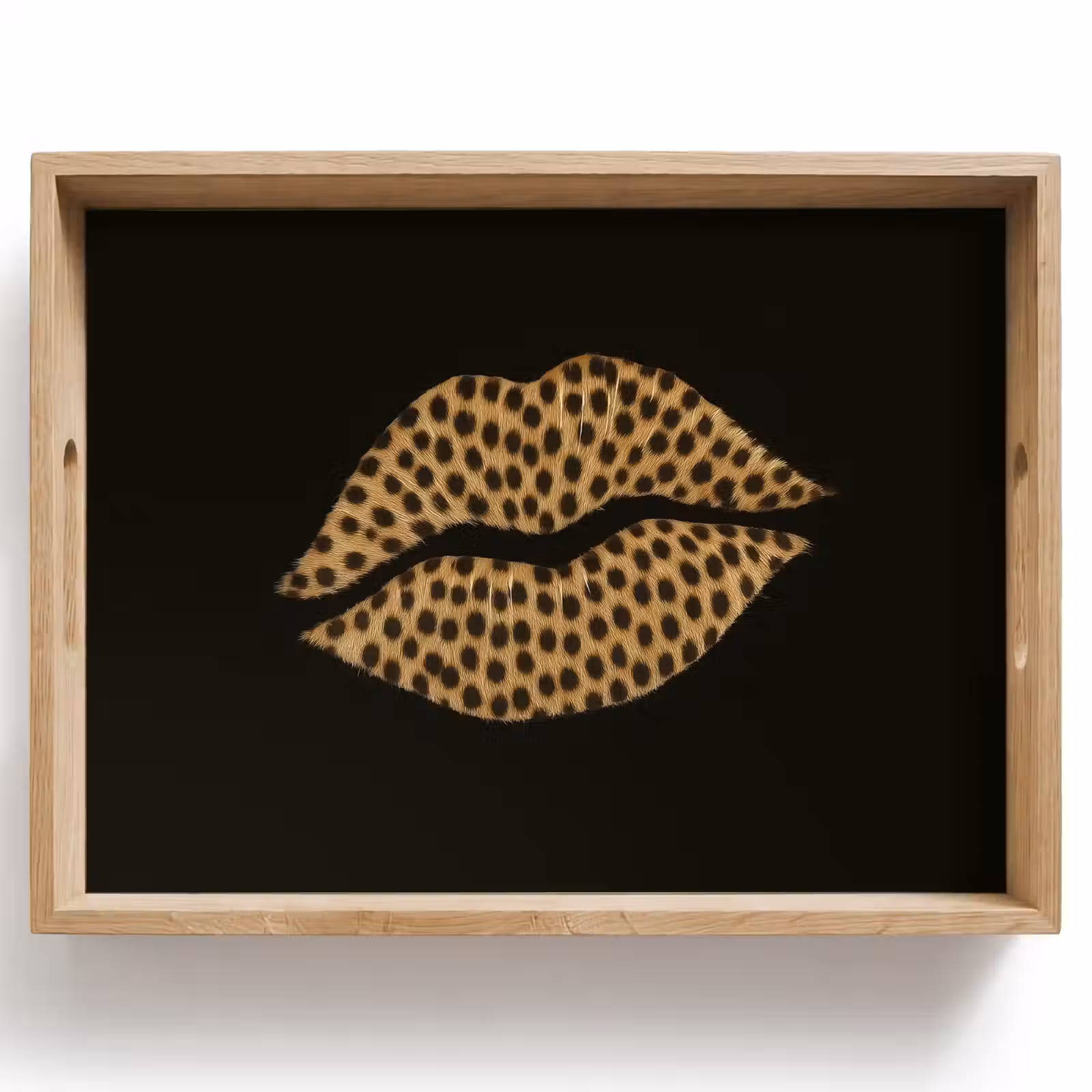 Dienblad - lip - Zwart - Panterprint — 1