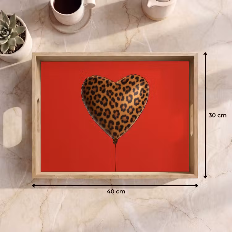 Dienblad - Ballon - Hartvormig - Rood - Panterpatroon — 7