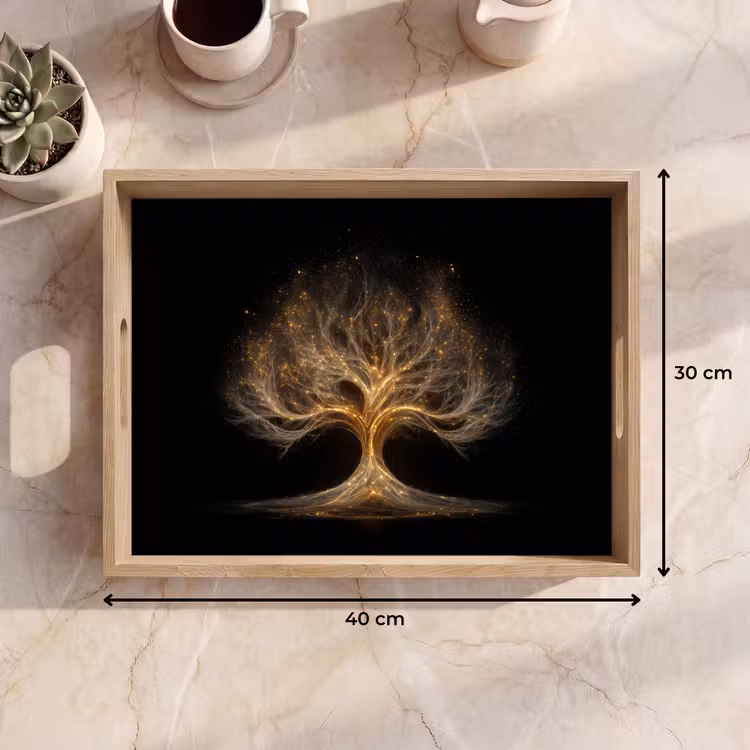 Dienblad - Lichtjes - Boom - Abstract - Zwart — 7