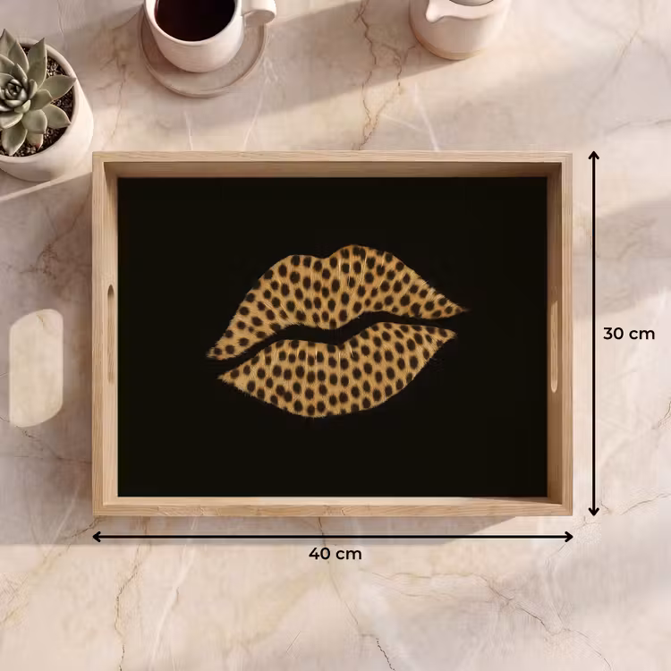 Dienblad - lip - Zwart - Panterprint — 7