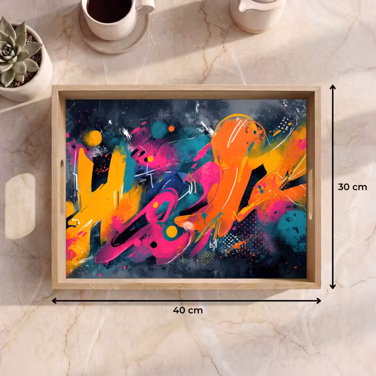 Dienblad - Abstract - Graffiti - Kleurrijk - Verfspatten — 7