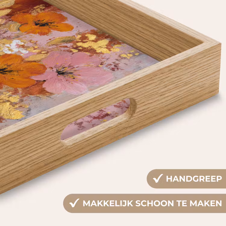 Dienblad - Schilderij - Bloemen - Rustiek - Roze — 8