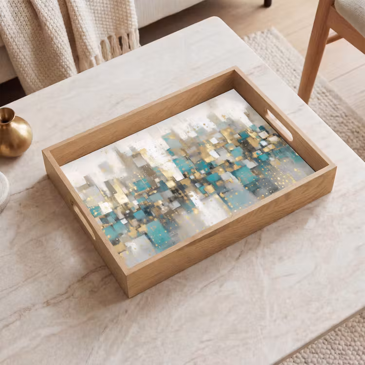 Dienblad - Abstract - Blokken - Goud - Skyline — 2