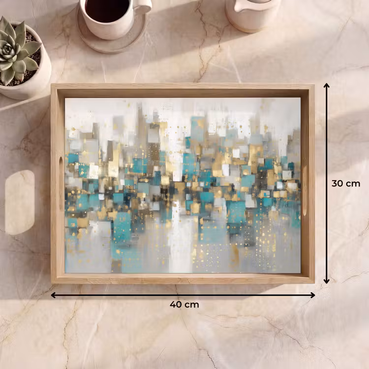 Dienblad - Abstract - Blokken - Goud - Skyline — 7