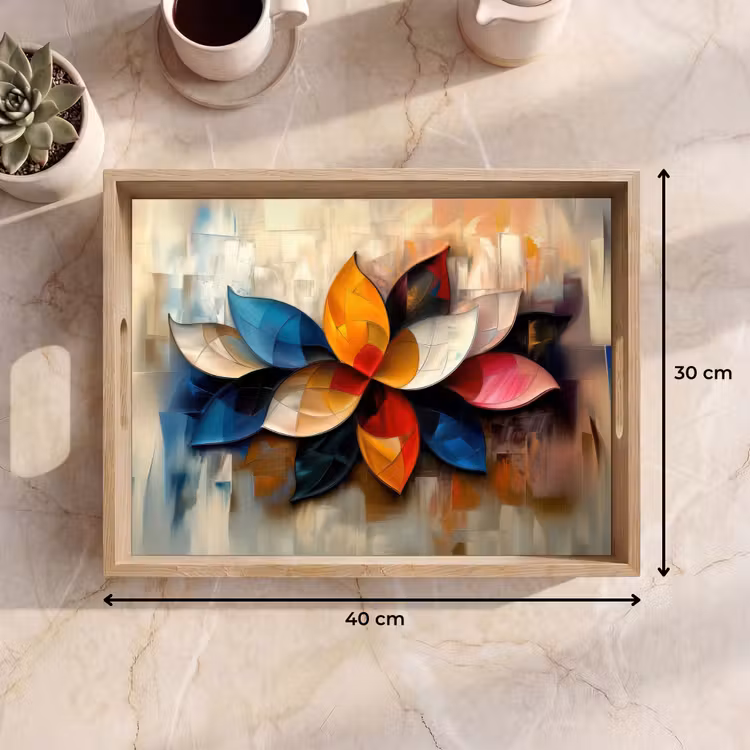 Dienblad - Bloem - Abstract - Kleurrijk - Bladeren — 7