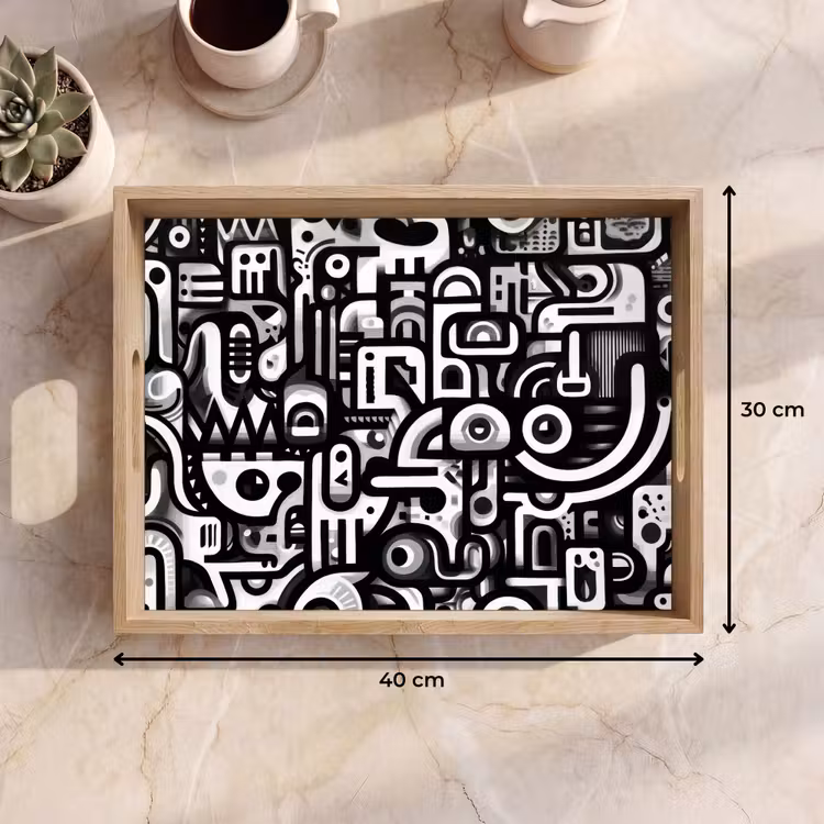 Dienblad - Symbolen - Abstract - Grafisch - Zwart — 7