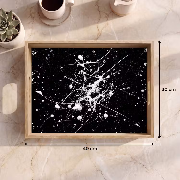 Dienblad - Verfspatten - Wit - Abstract - Explosie — 7