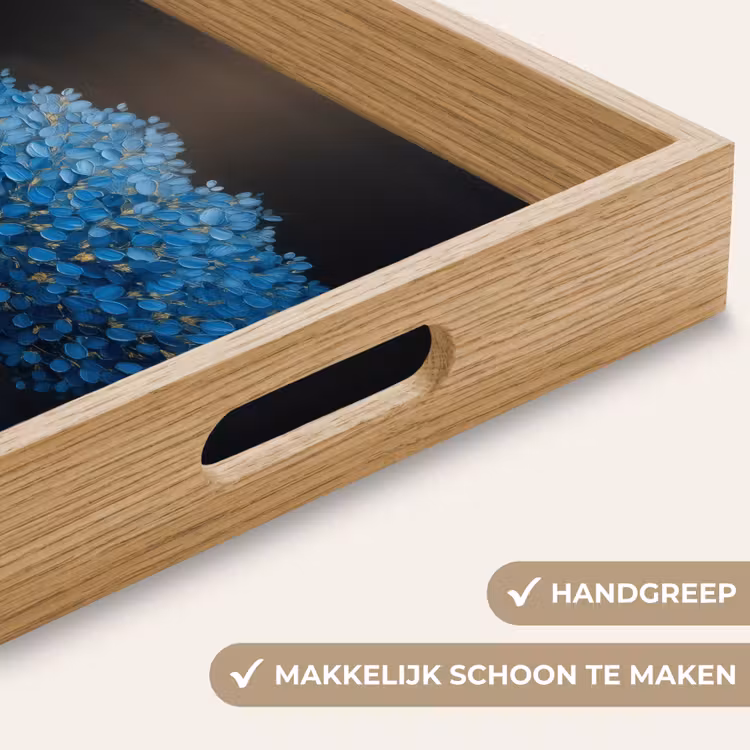 Dienblad - Boom - Blauw - Bladeren - Penseelstreken — 8