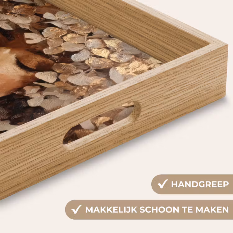 Dienblad - Gezicht - Vrouwe - Bladeren - Penseelstreken — 8