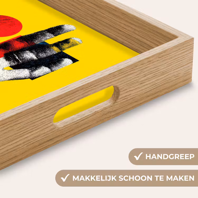 Dienblad - Hand - Rode cirkel - Geel — 8