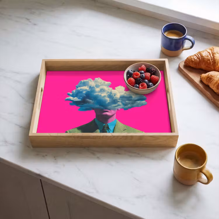 Dienblad - Man - Pak - Wolk - Roze — 3
