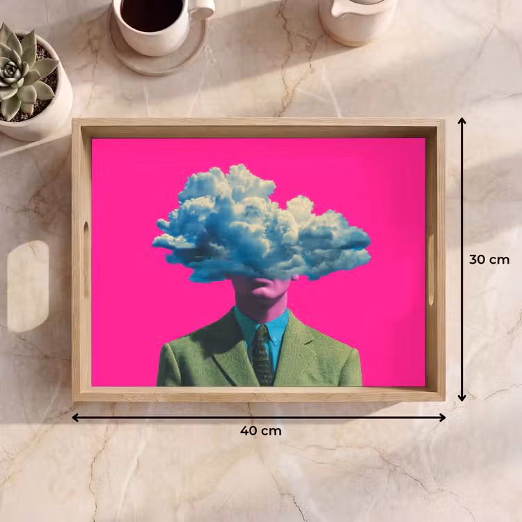 Dienblad - Man - Pak - Wolk - Roze — 7