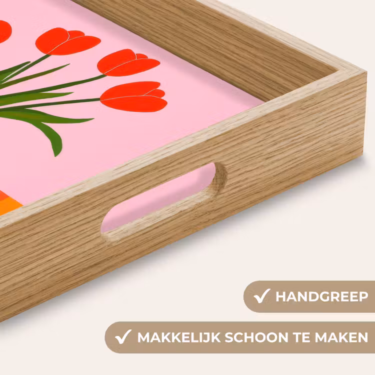 Dienblad - Tulpen - Roze - Vaas — 8