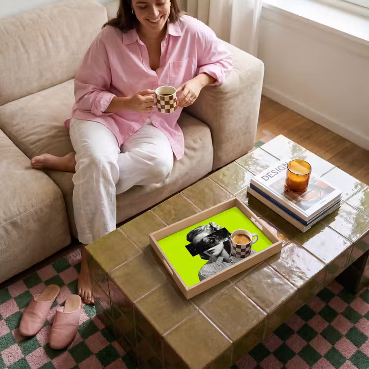 Dienblad - Vrouw - Sterrenhemel - Groen — 4