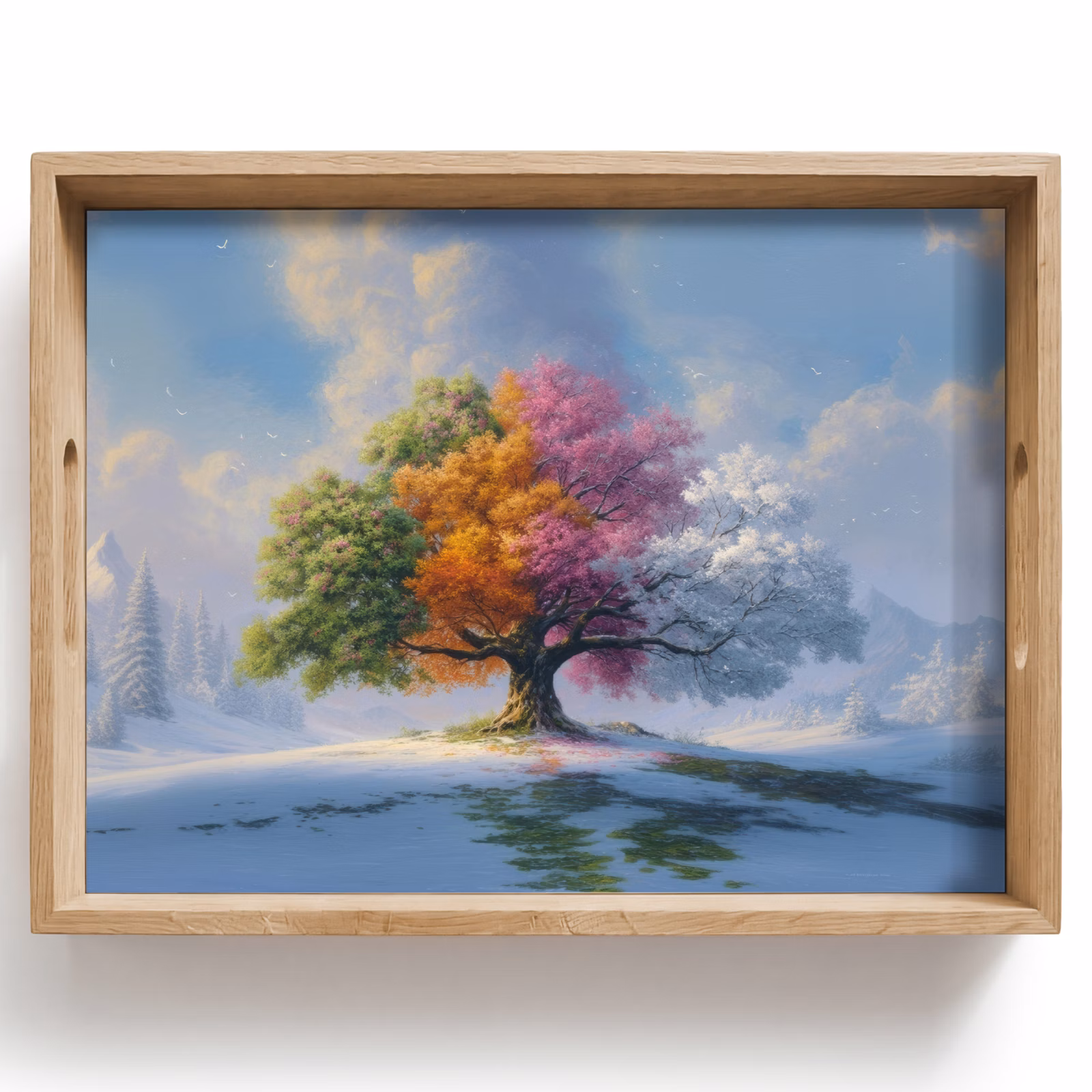 Dienblad - Boom - Seizoenen - Winter - Landschap — 1