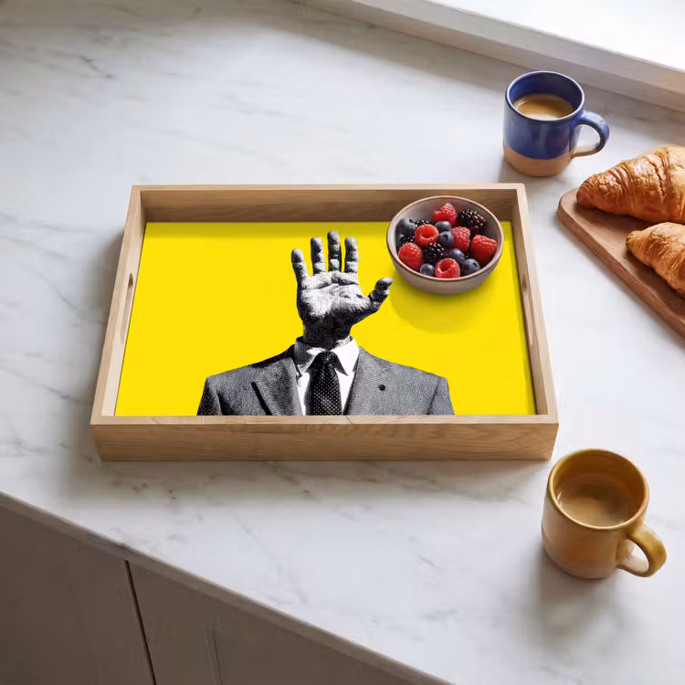 Dienblad - Pak - Hand - Geel — 3
