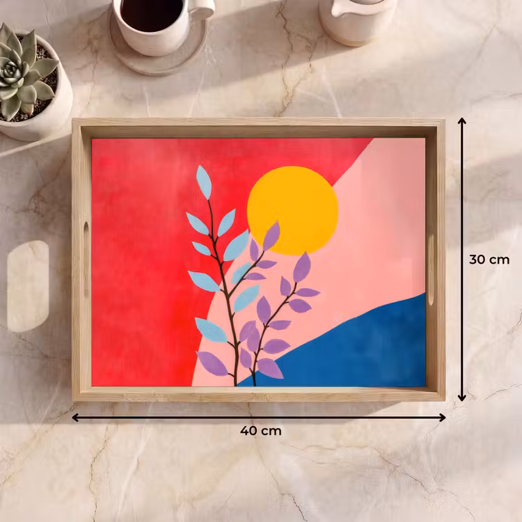 Dienblad - Bladeren - Zon - Abstracte vormen — 7