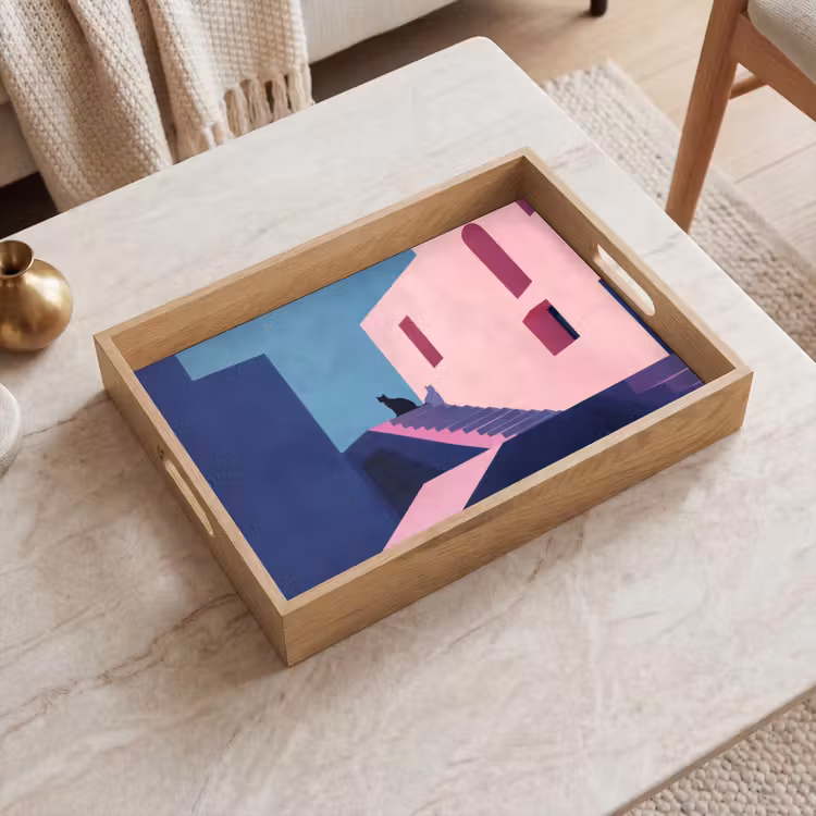 Dienblad - Kat - Trap - Gebouwen - Schaduwcontrasten — 2