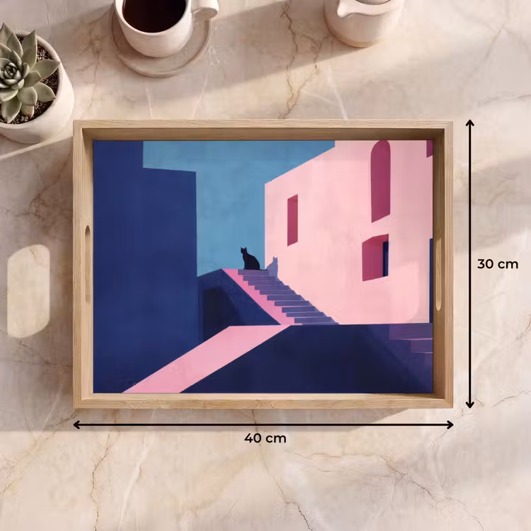 Dienblad - Kat - Trap - Gebouwen - Schaduwcontrasten — 7