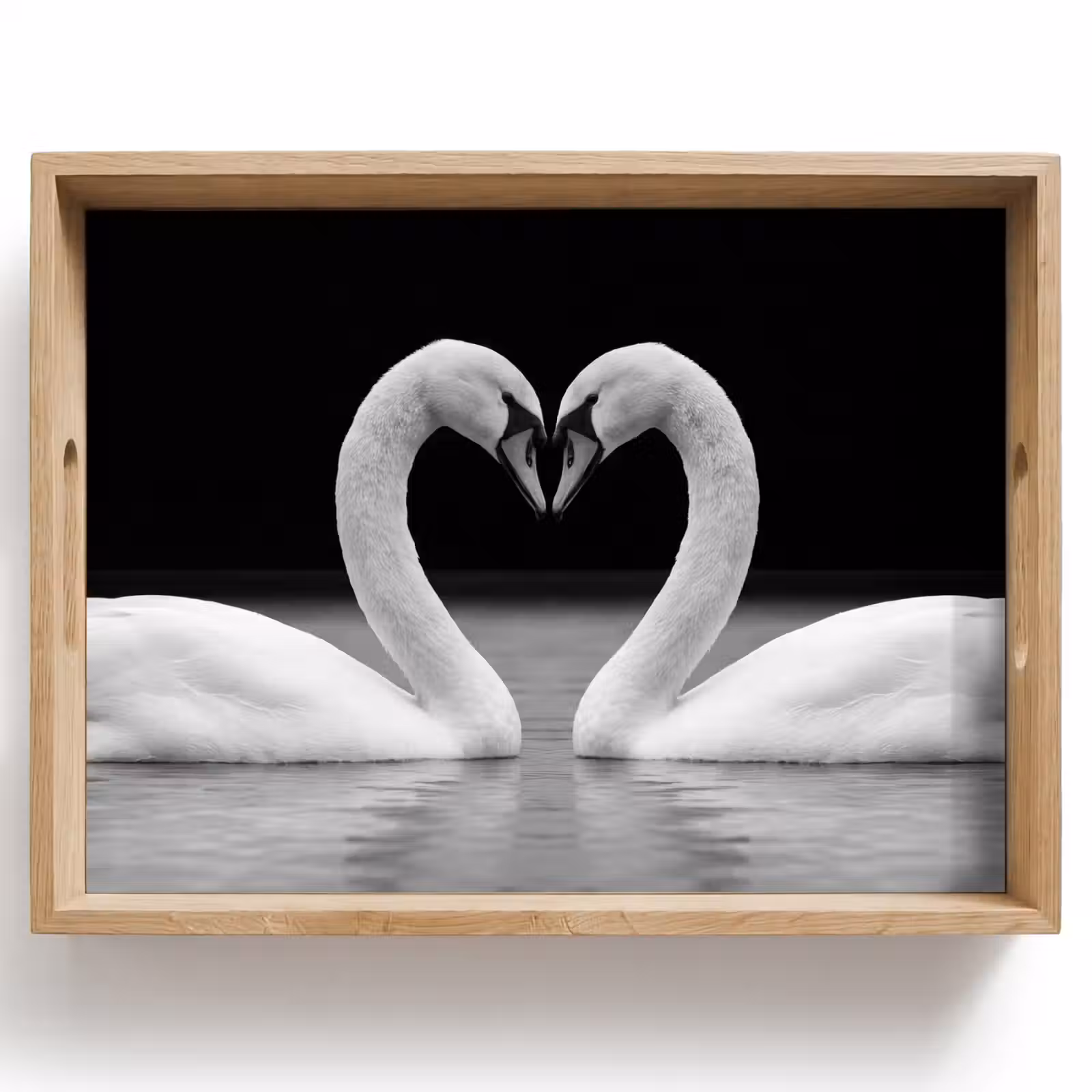 Dienblad - Zwanen - Hart - Zwart - Wit — 1