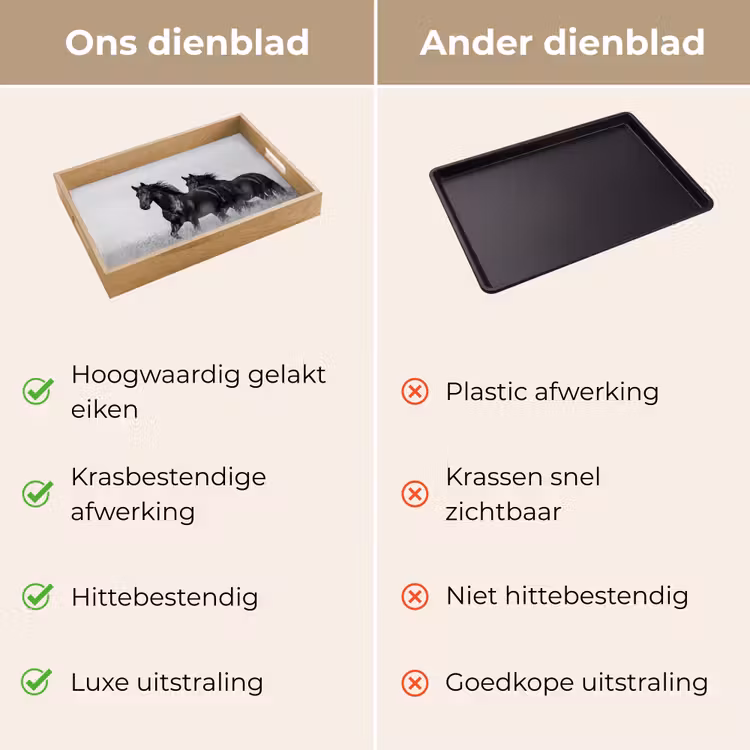 Dienblad - Paarden - Gras - Zwart - Wit — 9