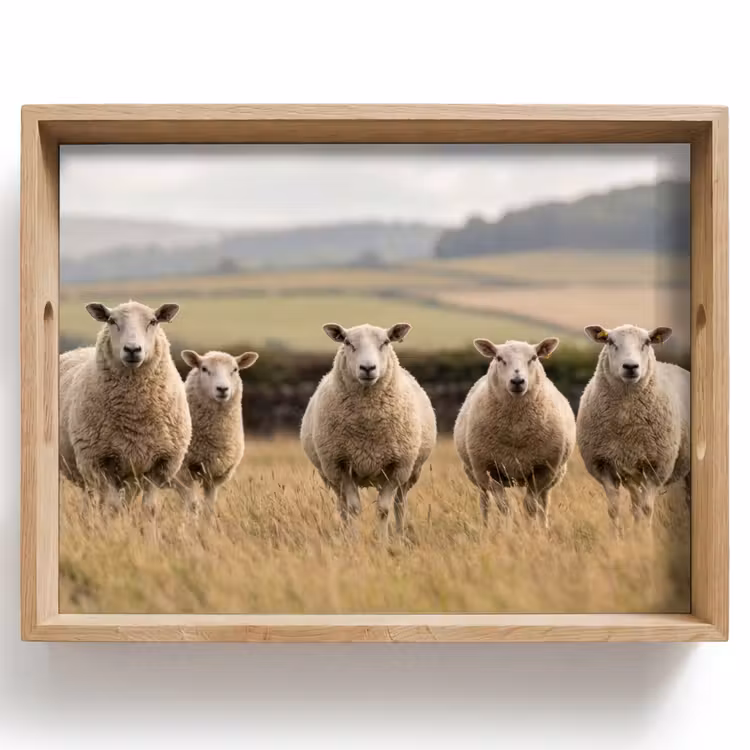 Dienblad - Schapen - Weidenlandschap - Heuvels — 1