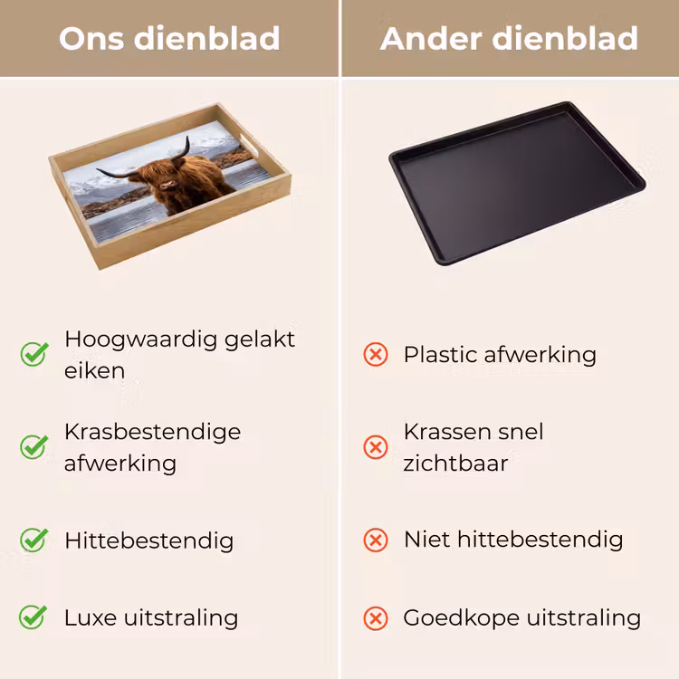 Dienblad - Schotse hooglander - Bruin - Water — 9