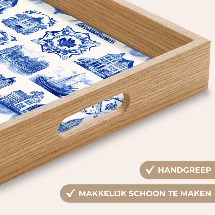 Dienblad - Huizen - Schepen - Blauw — 8