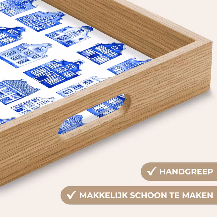 Dienblad - Patroon - Huizen - Blauw — 8