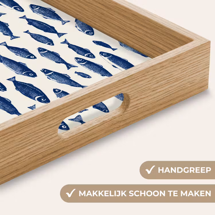 Dienblad - Vissen - Patroon - Blauw - Wit — 8