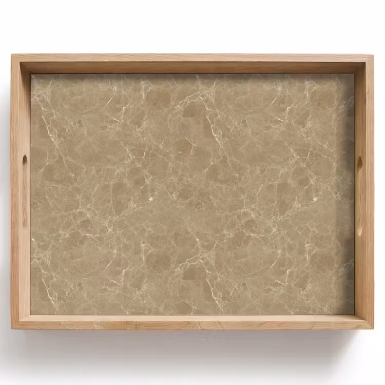Dienblad - Beige - Marmer - Witte aders — 1