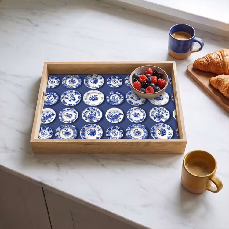 Dienblad - Borden - Floraal - Blauw — 3