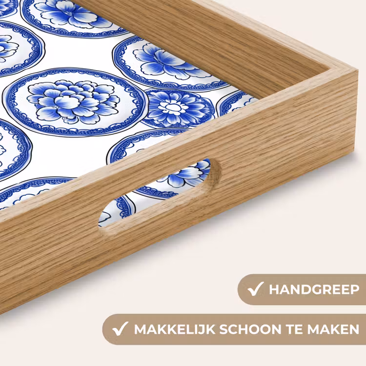 Dienblad - Cirkels - Bloemen - Blauw — 8