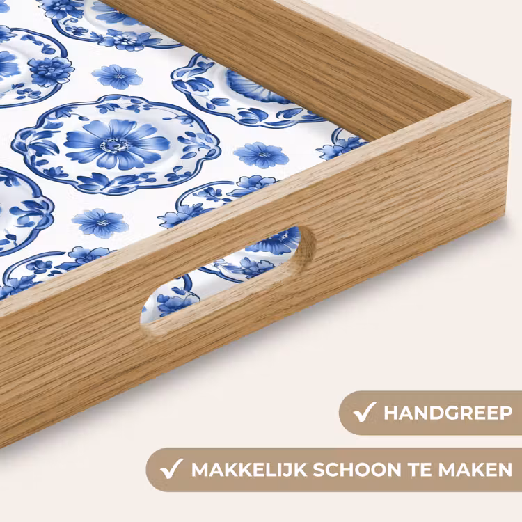 Dienblad - Sierborden - Bloemen - Blauw — 8